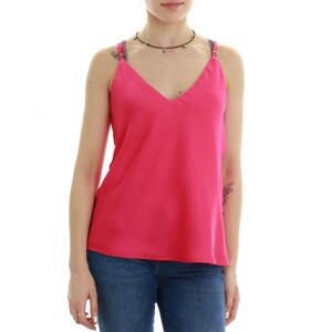 TOP IN RASO VICOLO FUXIA